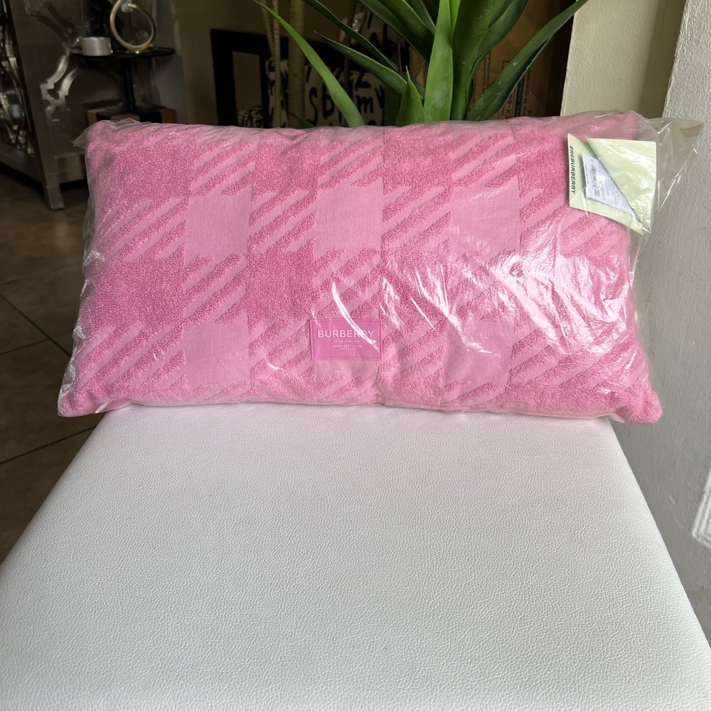 BURBERRY Check Cotton Jacquard Cushion Pillow 50 x 30cm